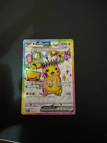 Carta Pokémon Pikachu ex Surging Sparks, em inglês