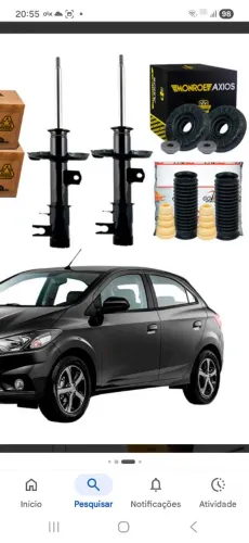 Kit amortecedor dianteiro completo onix prisma novo combat spim sonic 250 semi novo