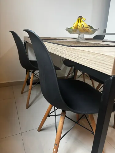 Mesa retangular industrial 4 cadeiras
