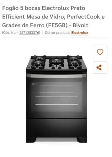 Vendo fogão NOVO, 5 bocas marca Eletrolux, embalado, nunca foi usado, pq vai ocp mt o apto
