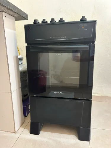 Fogão Atlas Mônaco Top Glass 4 Bocas - Preto | Ótimo Estado