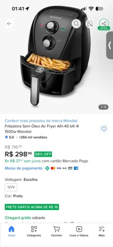Air Fryer Mondial nova na caixa