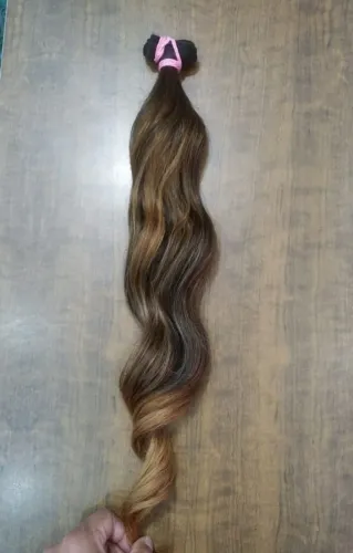 Cabelo humano novo já está na tela 70 gramas 60 cm morena iluminada