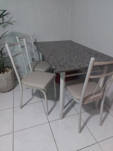 Mesa 6 cadeiras metal