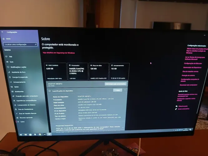 Computador de mesa all in one