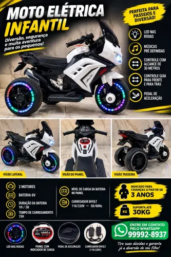 Moto elétrica infantil