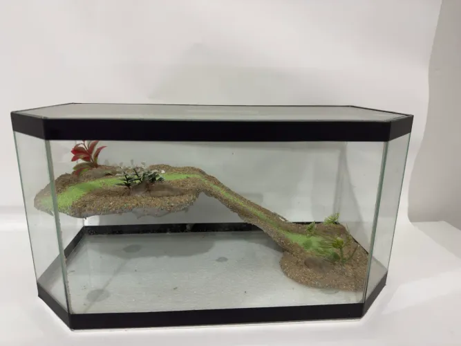 Aquaterrario sextavado de vidro novo plataforma decorada