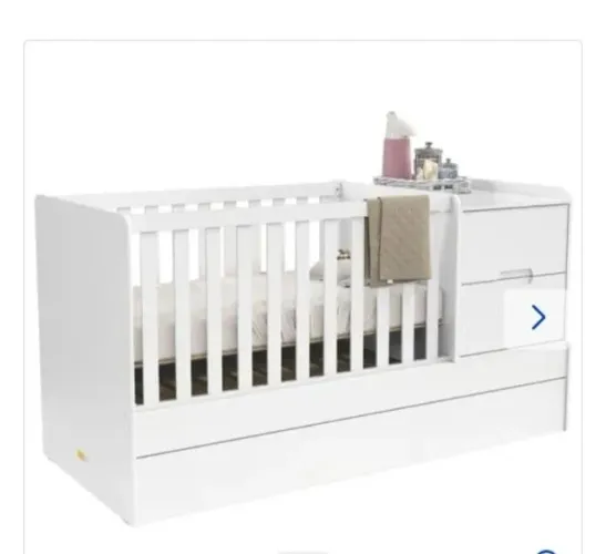 Berço Americano Multifuncional Branco Acetinado - Semi Novo