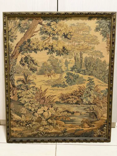 Quadro tipo tapeçaria Gobelin emoldurado - estilo clássico europeu