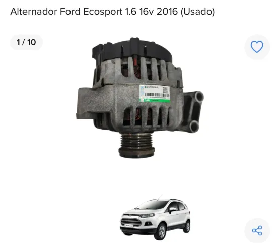 ALTERNADOR FORD ECOSPORT 1.6 16v 2015/2016 ORIGINAL