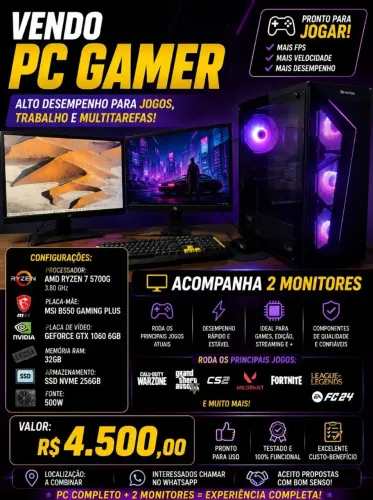 Vendo computador Gamer
