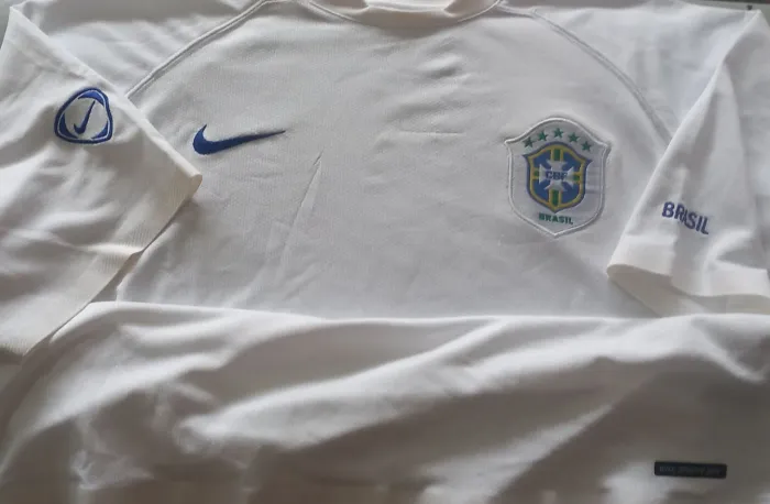 Camisa Seleção Brasil Treino Nike Copa 2006 Alemanha Branca Tam G Frete Grátis
