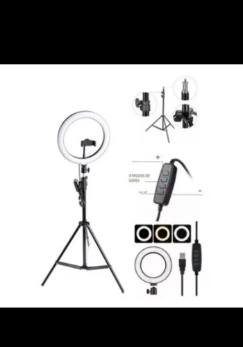 Ring light (Iluminador portátil 12Polegadas 26cm Tripé 2,0 com suporte p/celular )