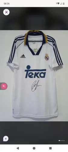 Camisa Real Madrid Campeão Champions League 99/00 6 Roberto Carlos Autografada Certificada