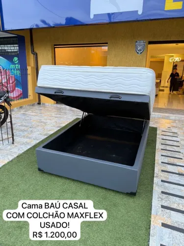 Cama baú de casal , base baú mais colchão Maxflex 
