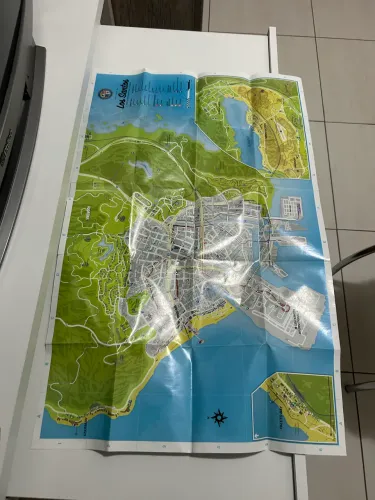 DOIS Pôster mapa GTA V da cidade de Los Santos + MAPA ORIGINAL RED DEAD REDEMPTION !