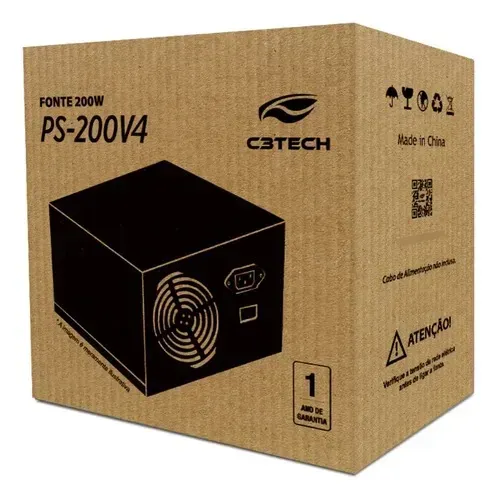 Fonte 200w Ps-200v4 Fan 8cm S/cabo C3tech