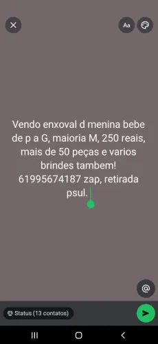 Vendo enxoval de menina