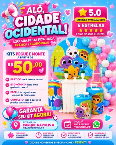 ALÔ, CIDADE OCIDENTAL! SUA FESTA LINDA SEM GASTAR MUITO!