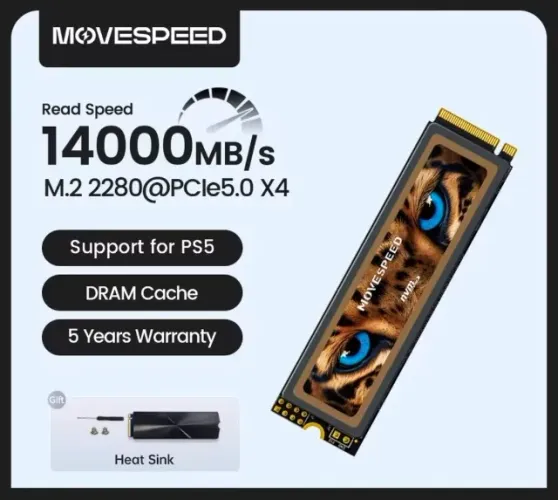 Ssd Movespeed, 2tb, G5, Pcie, M.2 Nvme, 2280, 14000 Mb/s