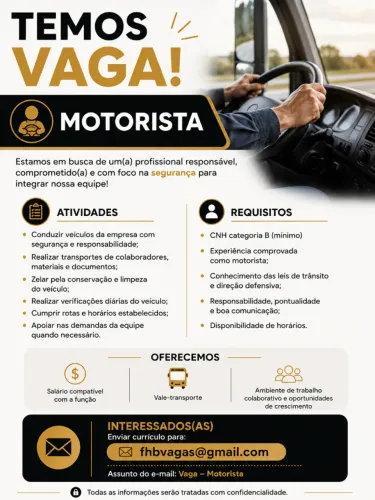 VAGA MOTORISTA