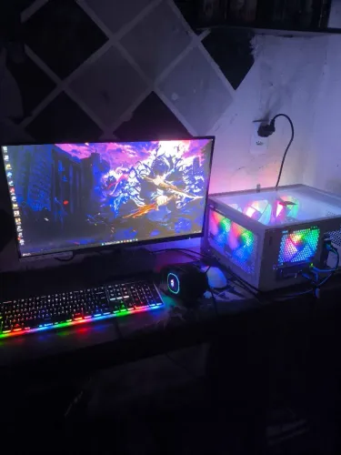 PC GAMER COMPLETO RYZEN 5 5500 RTX 2060 TECLADO, MOUSE, FONE, MONITOR 180HZ 2K MOUSE PAD!