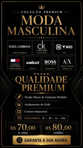Camiseta Masculina Premium QUALIDADE - Marcas de Grife (P ao GG)