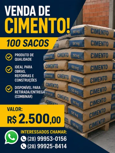 100 sacos cimento 