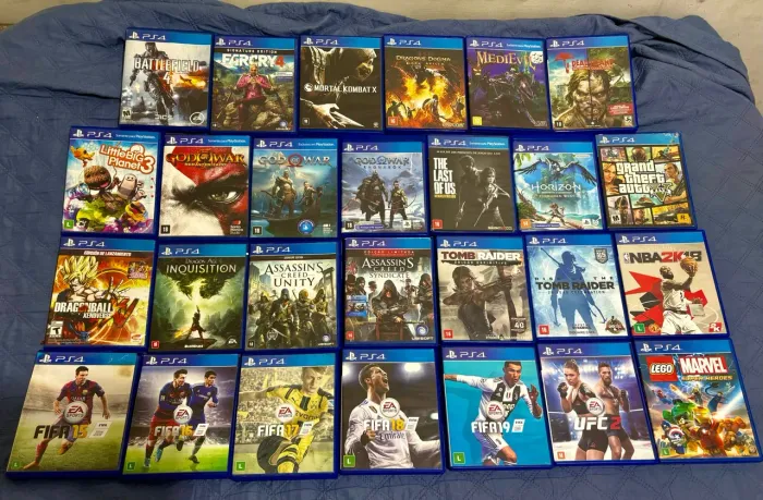 Jogos PS4 Mídia Física - Vários Títulos (God of War, GTA V, Horizon)