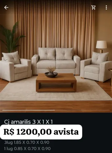 Conjunto de sofá Novo de fábrica 3 x 1 x 1