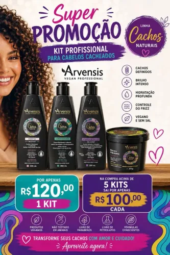 Kit profissional para cabelos cacheados