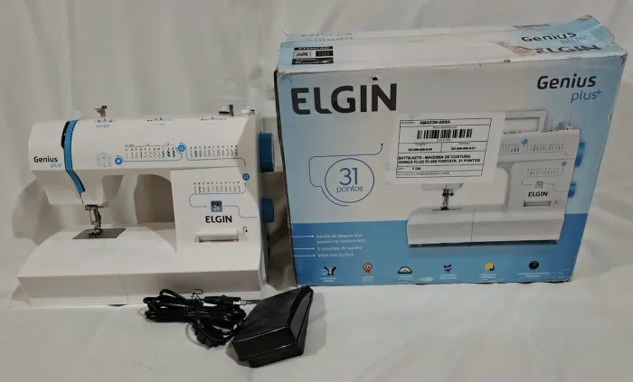 MÁQUINA DE COSTURA GENIUS PLUS ELGIN PORTÁTIL 31 PONTOS