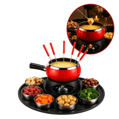 Conjunto Fondue Inox com Base Giratória (23 Peças)
