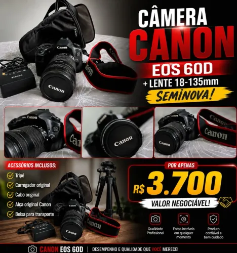 CANON EOS 60D + LENTE 18-135mm