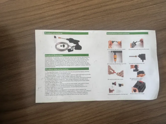 Lavadora de alta pressão recarregavel
