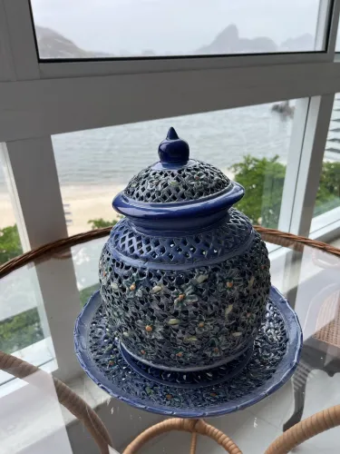 Grande Potiche Porcelana Vazado