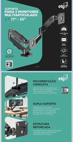 Suporte para 2 Monitores