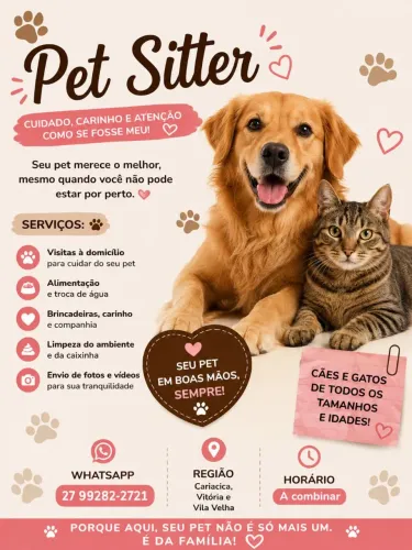 Cuidadora Pet a domicílio 