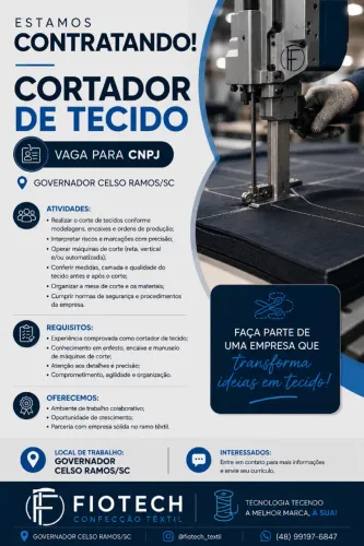 Vaga para Cortador de Tecido