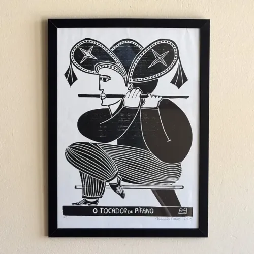 Gravura Assinada Marcelo Soares Obra de Arte Xilogravura Arte Popular Quadro