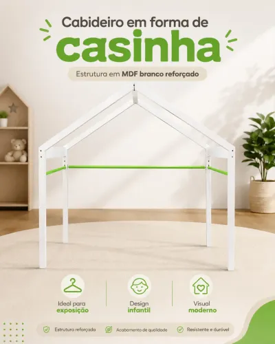 Cabideiro formato de casinha