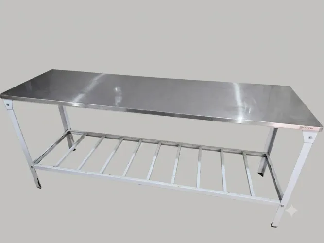 Mesa Industrial Innal 190x55cm Aço Inox 430 para Cozinha e Padaria