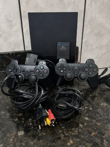 PlayStation 2 Slim Original + 2 Controles + Cabos