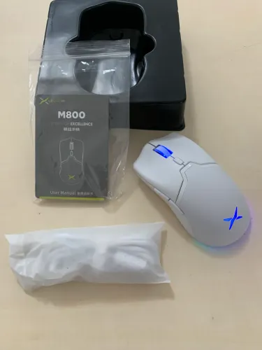 Promoção Delux M800 Pro RGB PAW3395 c/ 26.000 DPI Tri-Mode Wireless Novo Branco
