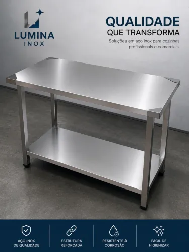 Bancada inox 120x60