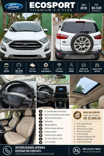 Ford Ecosport Titanium 2.0 16V Flex 5P Aut. 2018