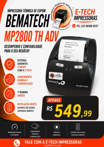 IMPRESSORA TERMICA DE CUPONS BEMATECH MP2800 TH ADV