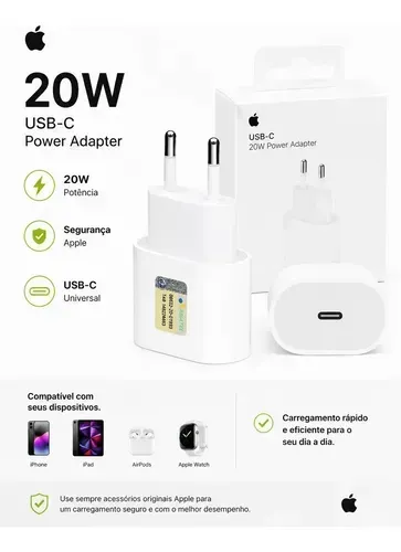 Fonte Carregador Apple USB-C 20W