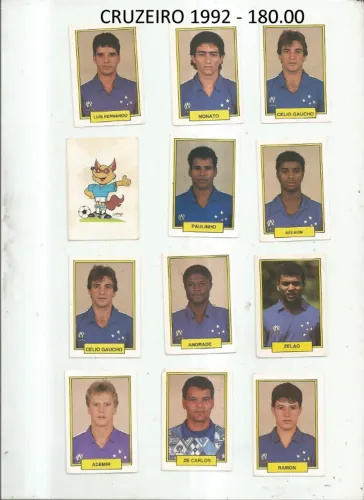 JOGADORES CRUZEIRO 1992 - 180.00 - NAO VENDO SEPARADOS