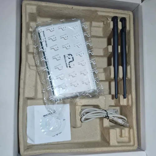 Roteador Multilaser Wireless 300Mbps completo na caixa nunca usado